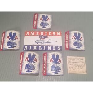 American Airlines WWII Era Ephemera Luggage Decals Ticket Brochure Set